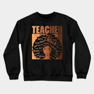 Teacher Teaching Schools Groovy Hearts Melanin Womens Crewneck Sweatshirt